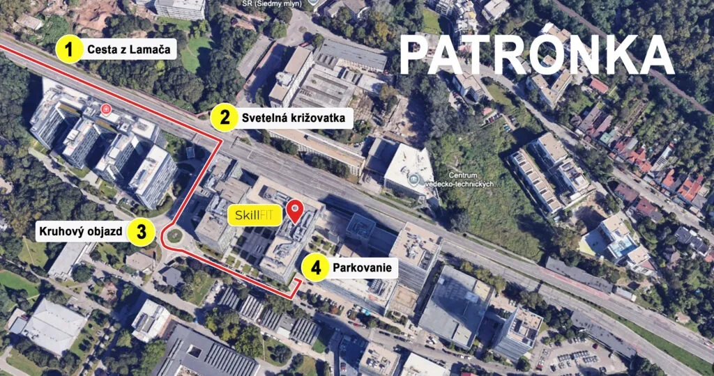 Mapa – ako sa dostať do fitness centra SkillFit Westend Patrónka z mesta
