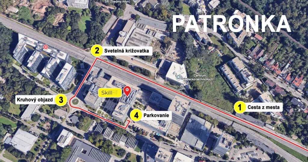 Mapa – ako sa dostať do SkillFit Westend Patrónka z Lamača